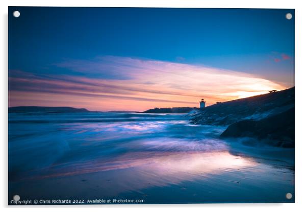 Burry Port Sunset Acrylic by Chris Richards