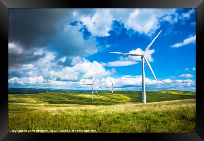 Mynydd Y Betws Wind Farm Framed Print by Chris Richards