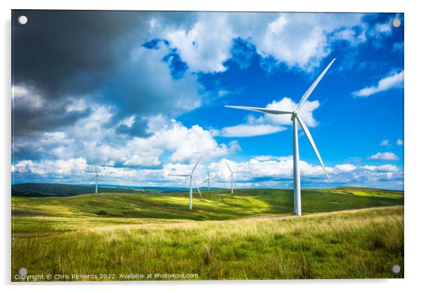 Mynydd Y Betws Wind Farm Acrylic by Chris Richards