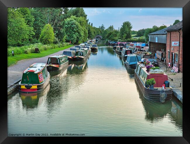 Serenity on the Busy Grand Union Canal Framed Print by Martin Day