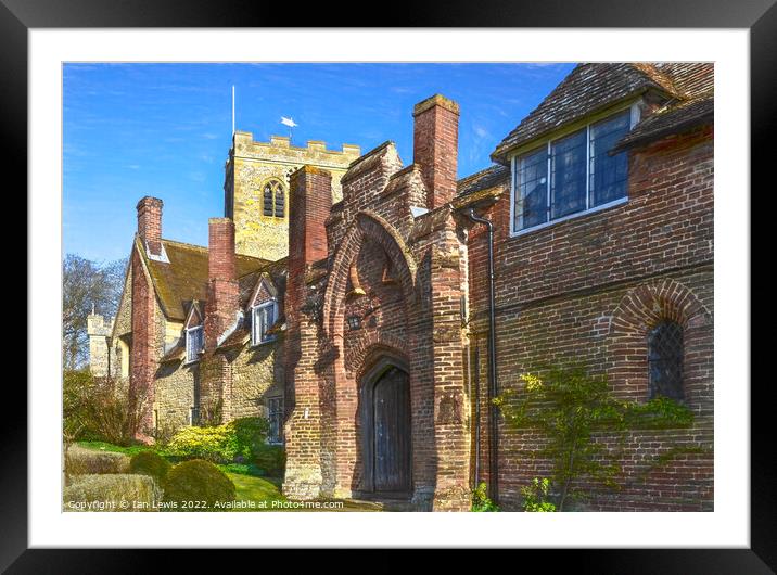 The Church and Almshouses at Ewelme Framed Mounted Print by Ian Lewis