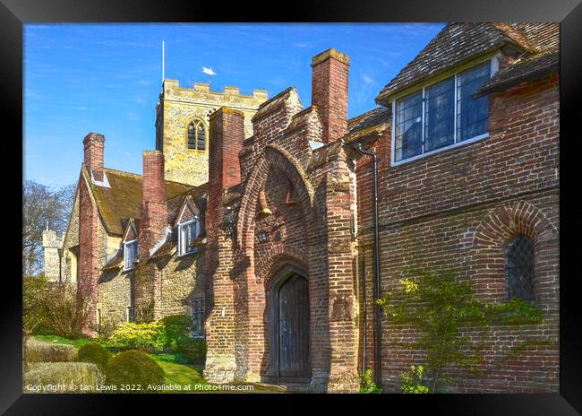 The Church and Almshouses at Ewelme Framed Print by Ian Lewis
