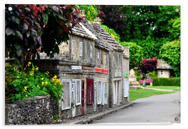 Bourton on the Water Model Village Cotswolds Gloucestershire Eng Acrylic by Andy Evans Photos