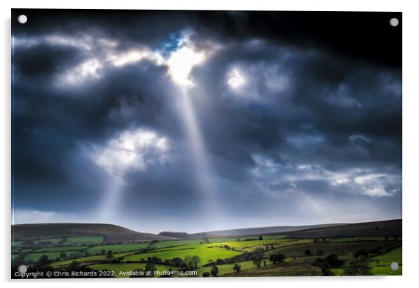 Rays Over Betws Acrylic by Chris Richards