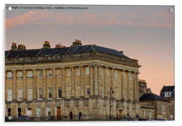Sunset over number 1 Royal Crescent  Acrylic by Duncan Savidge