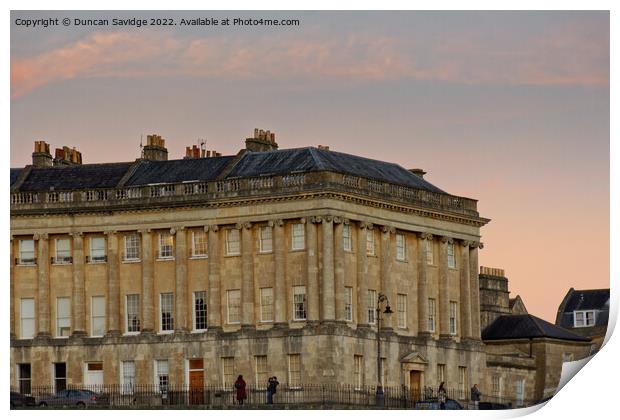 Sunset over number 1 Royal Crescent  Print by Duncan Savidge