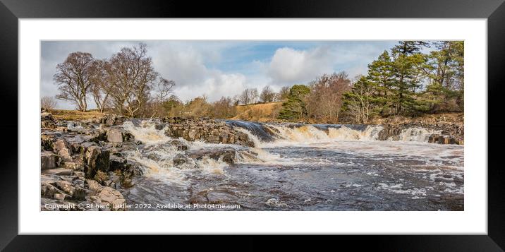 Low Force Waterfall Teesdale Horseshoe Panorama Framed Mounted Print by Richard Laidler
