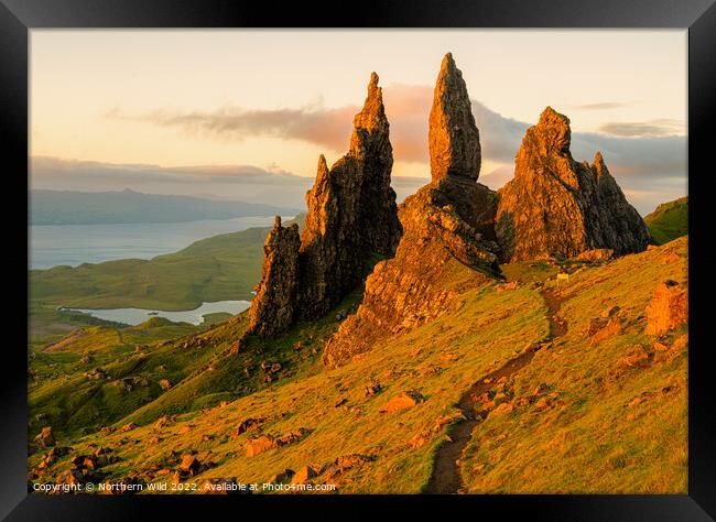 Morning Glow Over Old Man of Storr Framed Print by Northern Wild