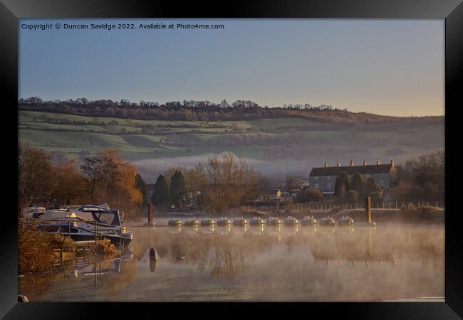 River Avon at Saltford frosty morning misty sunrise  Framed Print by Duncan Savidge