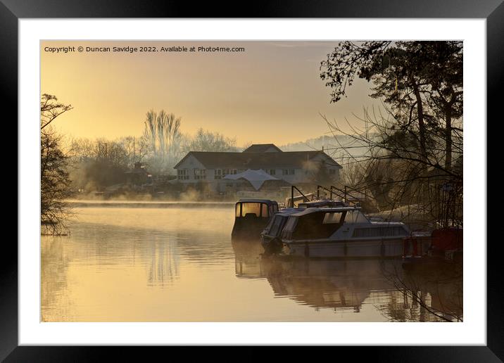 River Avon at Saltford frosty morning misty sunrise  Framed Mounted Print by Duncan Savidge