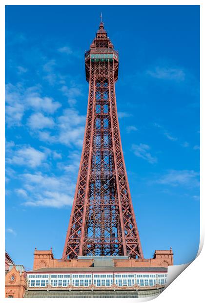 Looking up at Blackpool Tower Print by Jason Wells