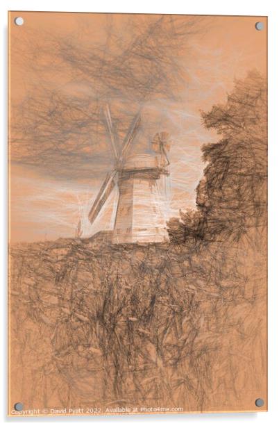 Upminster Windmill da Vinci Acrylic by David Pyatt