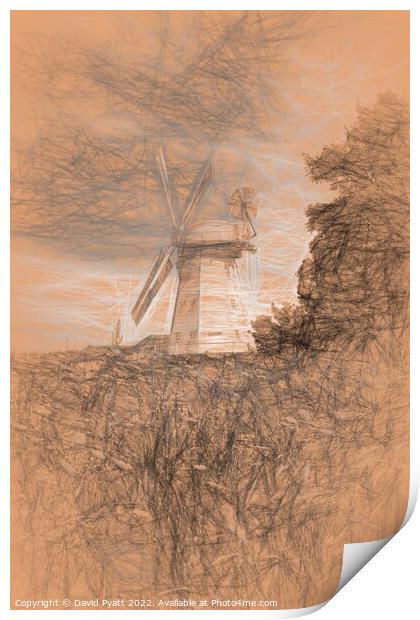 Upminster Windmill da Vinci Print by David Pyatt
