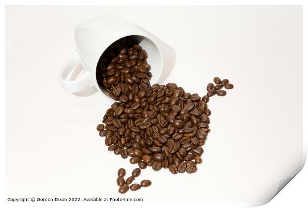 Coffee beans and a symbol of love - roasted beans arrangement Print by Gordon Dixon