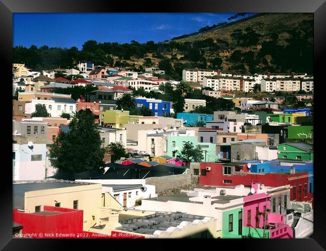 Bo--Kaap colours, Cape Town,S.Africa Framed Print by Nick Edwards