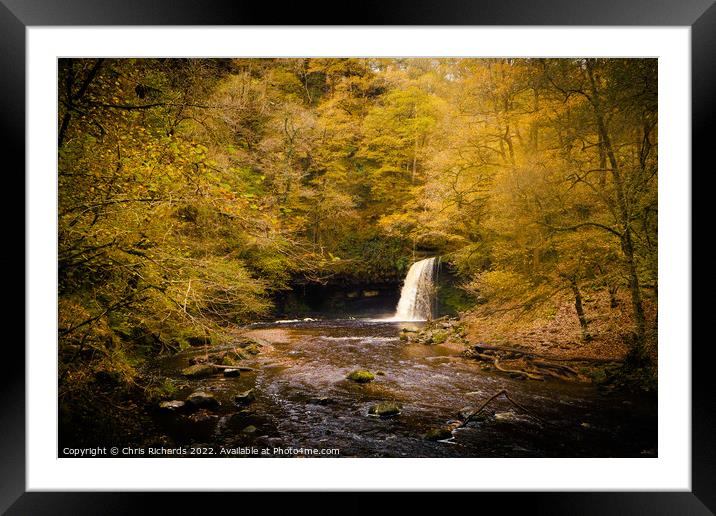 Autumn at Sgwd Gwladys Framed Mounted Print by Chris Richards