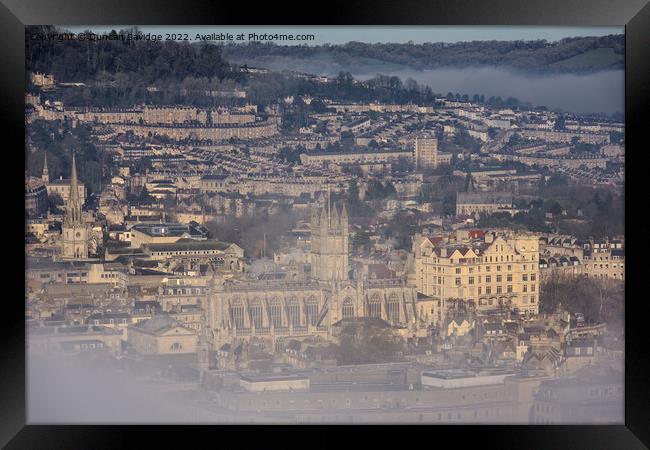 Bath City Centre rising mist Framed Print by Duncan Savidge