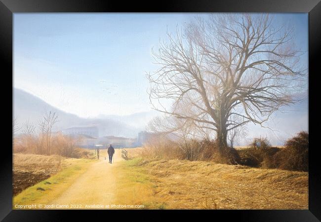Mystical Foggy Valley -  Framed Print by Jordi Carrio