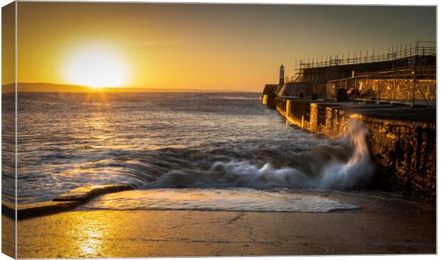 Sunrise at Porthcawl Canvas Print by Leighton Collins