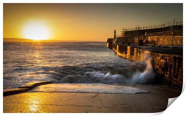 Sunrise at Porthcawl Print by Leighton Collins