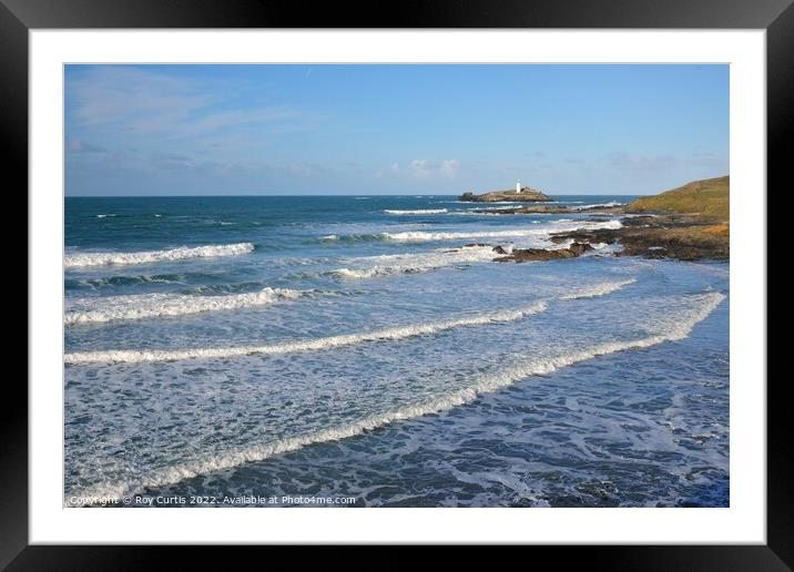Godrevy Lighthouse  Framed Mounted Print by Roy Curtis