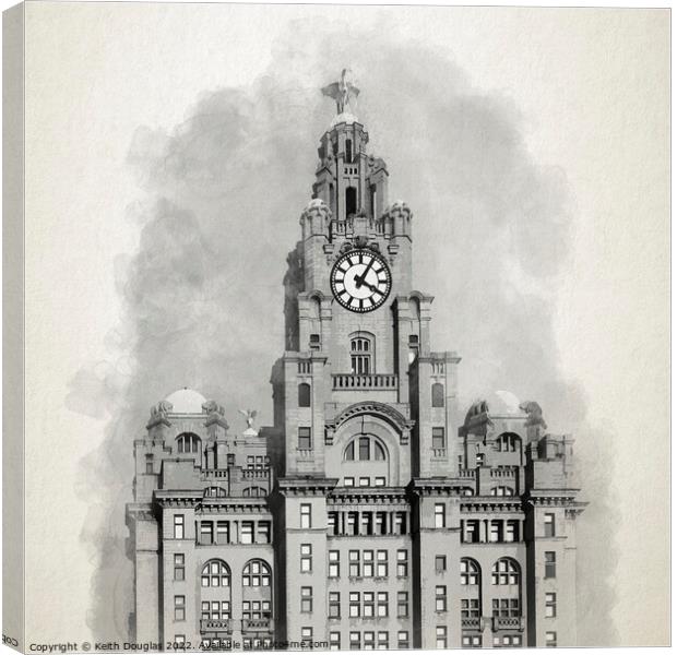 The Liver Building in Liverpool Canvas Print by Keith Douglas
