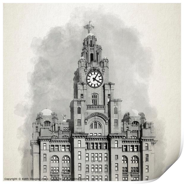 The Liver Building in Liverpool Print by Keith Douglas