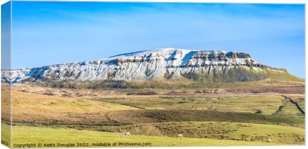 Pen-y-Ghent in Winter Canvas Print by Keith Douglas