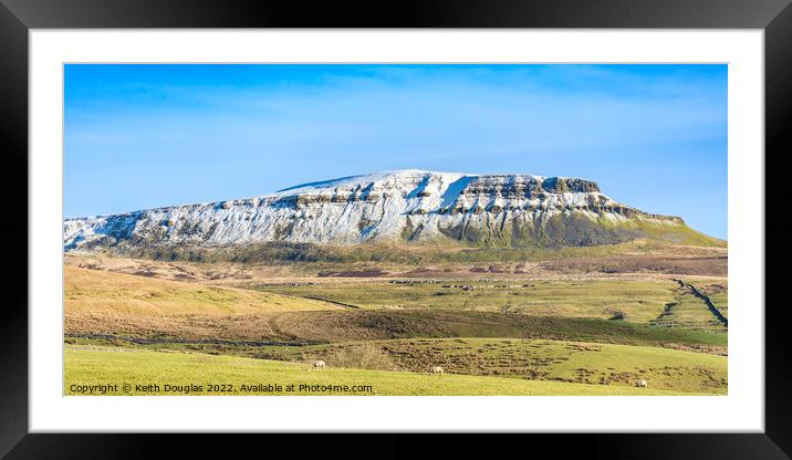 Pen-y-Ghent in Winter Framed Mounted Print by Keith Douglas