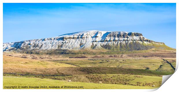 Pen-y-Ghent in Winter Print by Keith Douglas