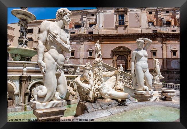 Praetorian Fountain in Palermo, Sicily Framed Print by Angus McComiskey