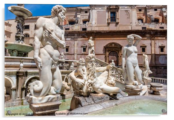 Praetorian Fountain in Palermo, Sicily Acrylic by Angus McComiskey