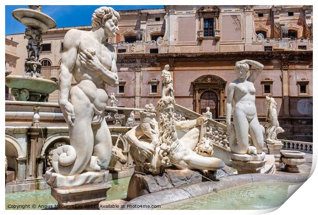 Praetorian Fountain in Palermo, Sicily Print by Angus McComiskey