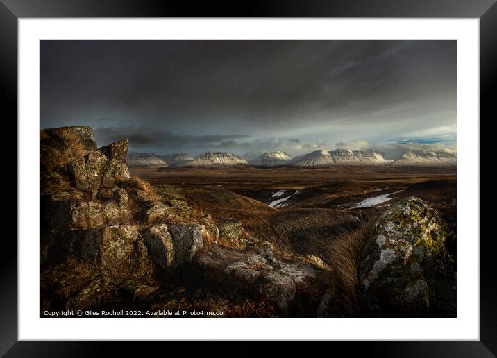 Trollaskagi mountains Iceland Framed Mounted Print by Giles Rocholl