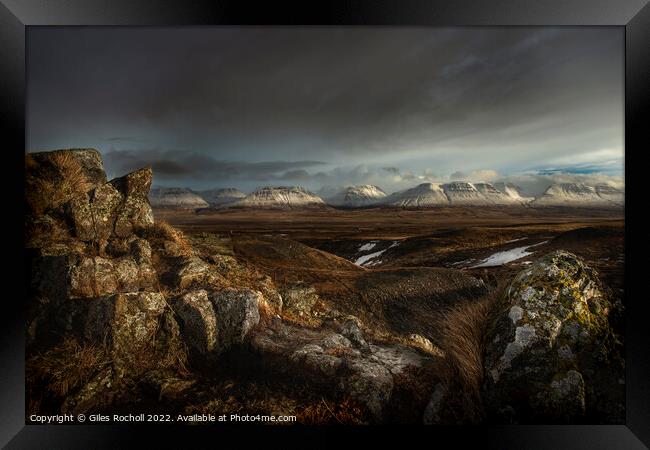 Trollaskagi mountains Iceland Framed Print by Giles Rocholl