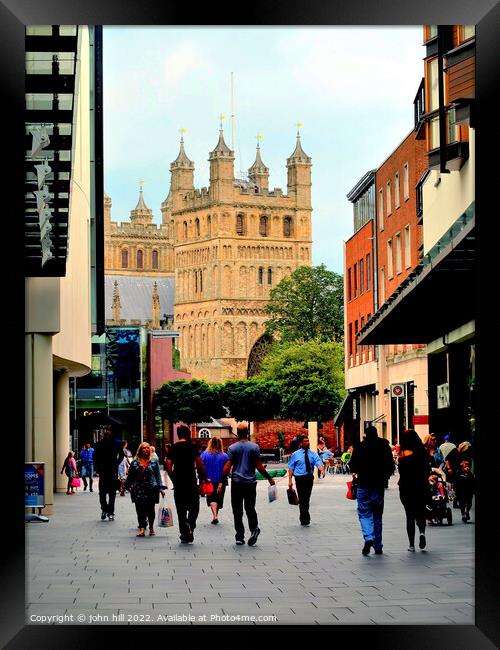 Exeter Cathedral. Framed Print by john hill