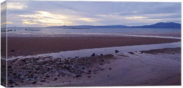Firth of Clyde beach scene at Seamill Canvas Print by Allan Durward Photography