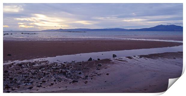Firth of Clyde beach scene at Seamill Print by Allan Durward Photography