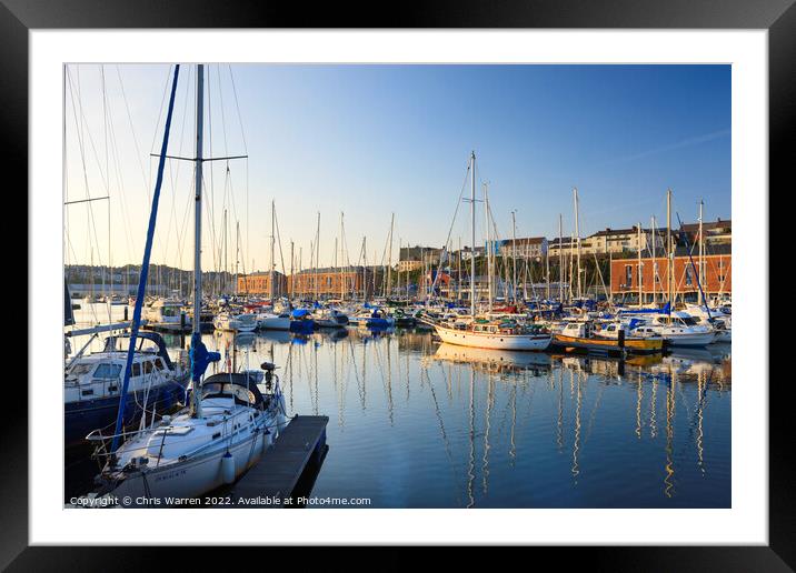 Milford Marina Milford Haven Pembrokeshire Wales  Framed Mounted Print by Chris Warren