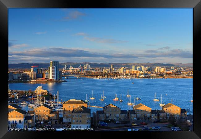View over Cardiff Bay Cardiff Wales Framed Print by Chris Warren
