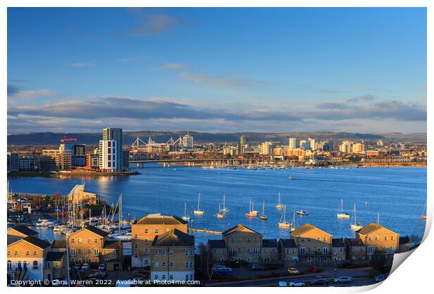 View over Cardiff Bay Cardiff Wales Print by Chris Warren