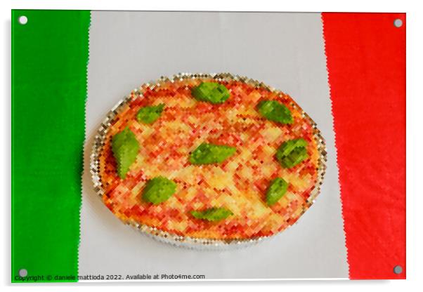 PIXEL ART on italian pizza Acrylic by daniele mattioda