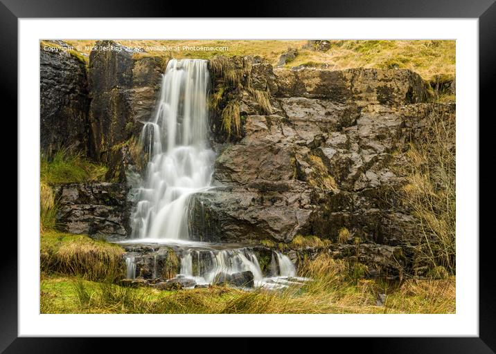Waterfall at Cotegill Bridge Yorkshire Dales   Framed Mounted Print by Nick Jenkins
