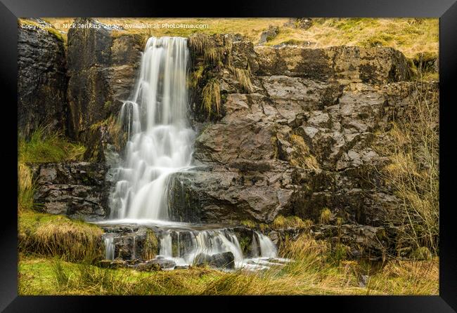 Waterfall at Cotegill Bridge Yorkshire Dales   Framed Print by Nick Jenkins