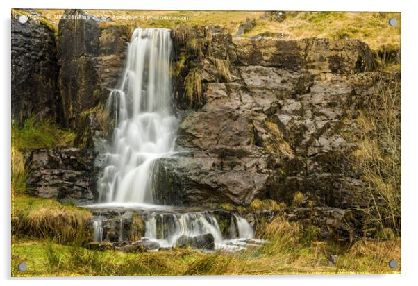 Waterfall at Cotegill Bridge Yorkshire Dales   Acrylic by Nick Jenkins