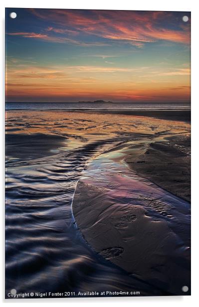 Whitesands Bay Sunset Acrylic by Creative Photography Wales