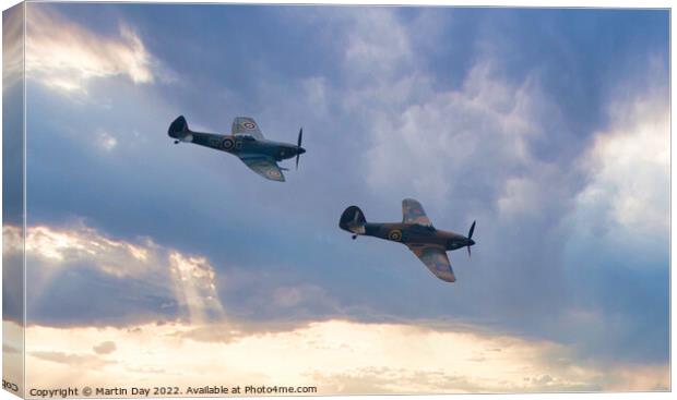 Majestic WWII Planes in Flight Canvas Print by Martin Day