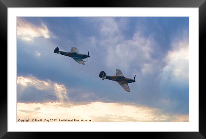 Majestic WWII Planes in Flight Framed Mounted Print by Martin Day