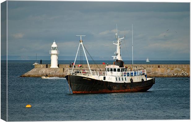 Trawler in Brixham Harbour Canvas Print by graham young