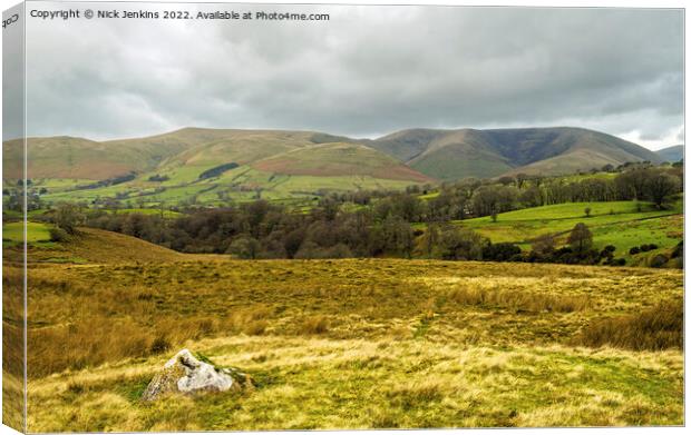 Howgill Fells from the Kirby Stephen Road Cumbria Canvas Print by Nick Jenkins